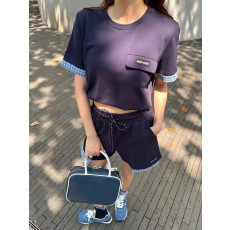 미우미우 패치 반팔 반바지 세트