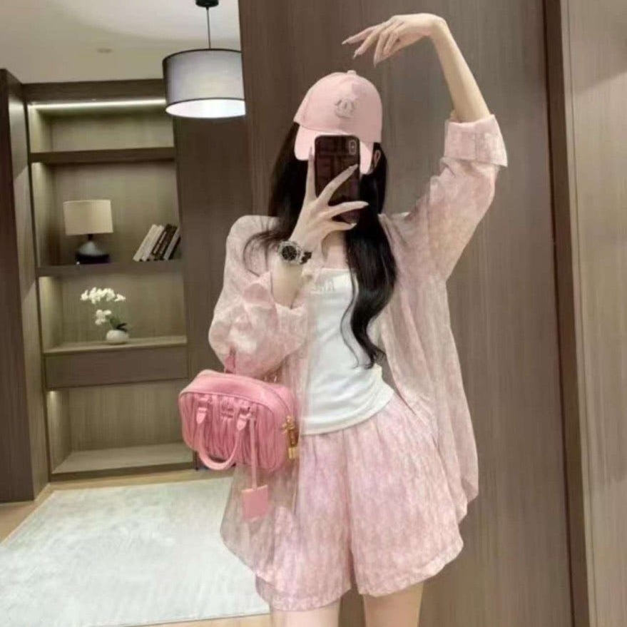 디올 오블리크 실키 셔츠 & 반바지 SET