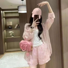 디올 오블리크 실키 셔츠 & 반바지 SET
