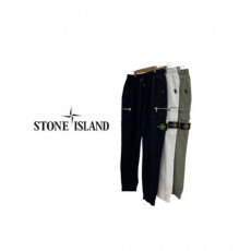 stone islan＊스톤아일랜＊ 린넨 지퍼 카고조거팬츠