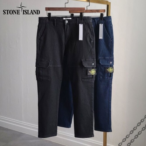 stone islan* 스톤아일랜* 절개 카고 기모 청바지