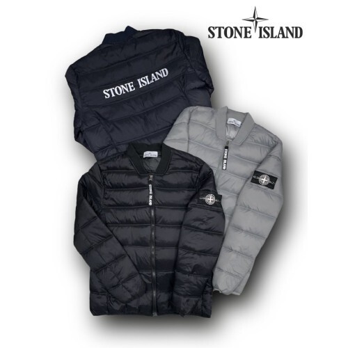 stone islan* 스톤아일랜* 화이트 와팬 리플렉티브 나일론 메탈 에코닐 라이트 블루종