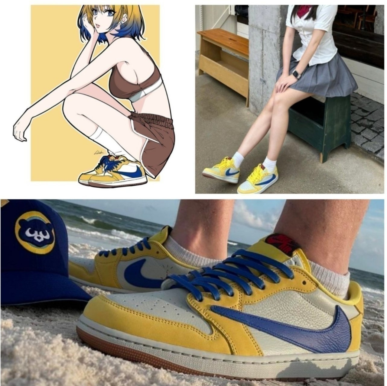 나이키 조던1 X 트레비스스캇 로우 카나리(풀박스구성)