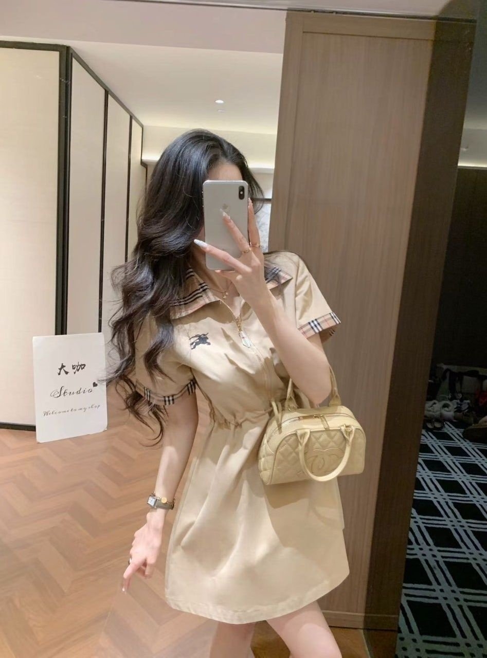 버버리 셔츠 카라 원피스
