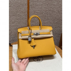 에르메스 버킨백 25 토고 은장 컬러: 9D/Jaune ambre
